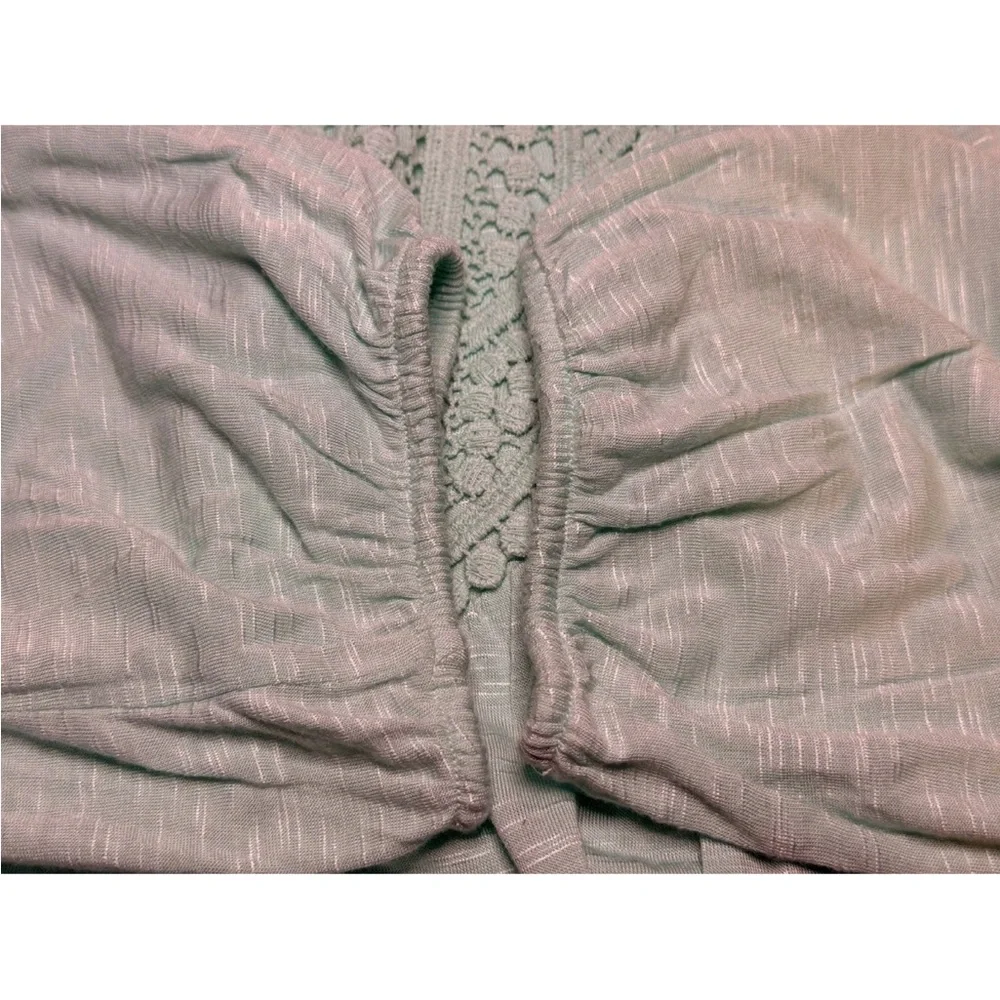 Apt. 9 Light Mint Green Tunic Top with Crochet Trim V-Neck - XL - Picture 4 of 8